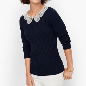 Lace crew neck sweater